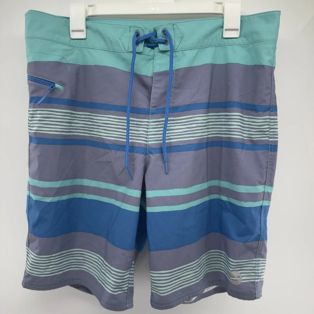 Vineyard‎ Vines Mens Blue Striped Board Shorts Swim Trunks Size 34